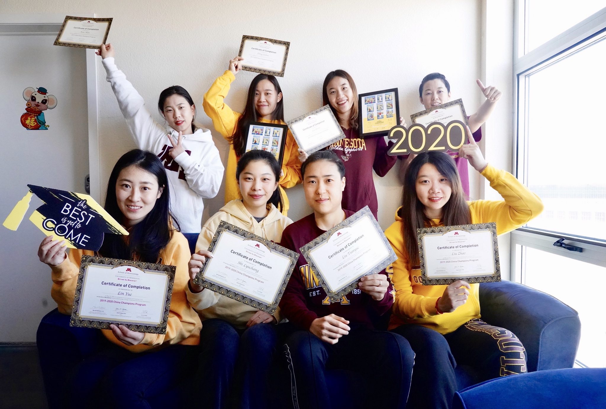 China Champions with their certificates of completion