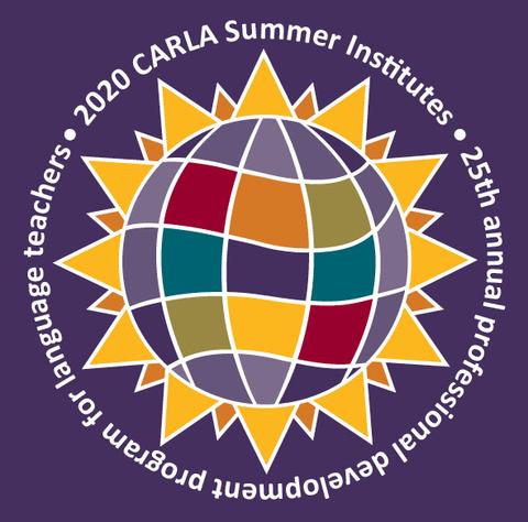 CARLA logo with text: 2020 CARLA summer institutes 25th annual professional development program for language teachers