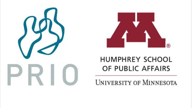 Logos of the Peace Research Institute of Oslo and the Humphrey School of Public Affairs