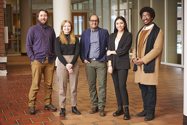 The Minnesota Law Team Helping the Afghan Refugees Included (From Left to Right): Ben Gleekel, Nicole Carter, Deepinder Mayell, Carli Cortina, and Mahmoud Ahmed. Coryn Johnson (Not Pictured) was also a member of the team assisting the Aghan refugees.  