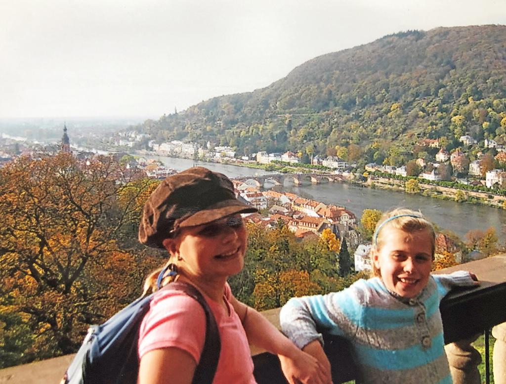 Eckert pictured with her sister in Heidelberg, Germany in 2008. 