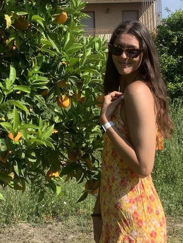 Marina Rajkovic with a fruit tree