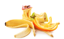 Banana, apple and orange peels. 