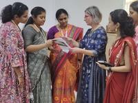 ICI's Renáta Tichá working with counseling staff at KL University in Andhra Pradesh, India.